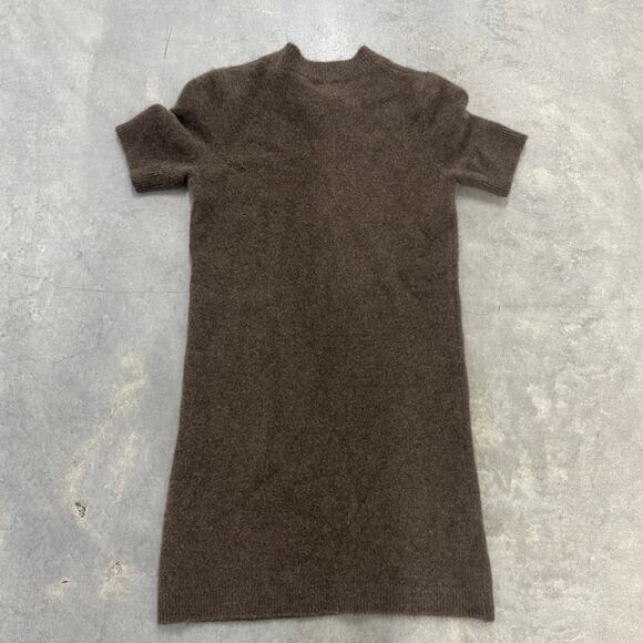 Quince Mongolian Cashmere Short Sleeve Mini Dress MSRP $178 Soft Winter Fall XS - Picture 5 of 5